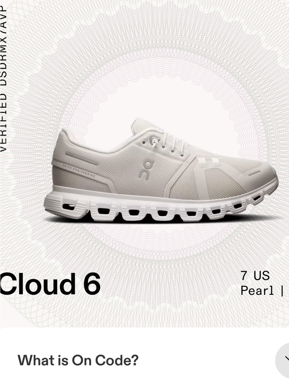 On Cloud 6 Women's Athletic Shoes — Pearl White